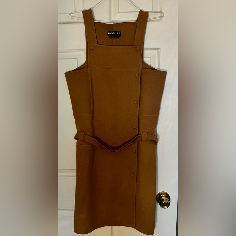 Rochas Tan Button-Down Mini Dress